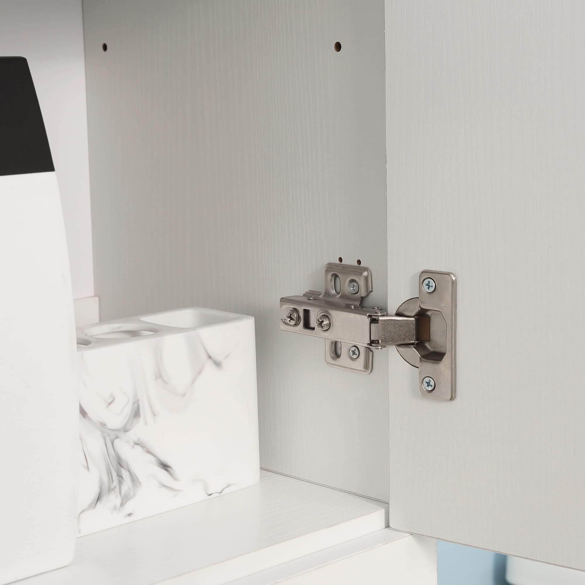 kleankin Colonna Bagno con 2 Armadietti e Cassetto, Mobile Bagno Alto, Mobiletto Bagno Salvaspazio con 2 Ante, Ripiani Regolabili in Legno, 30x28x180 cm, Bianco