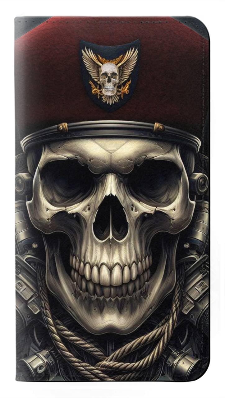 Housse cuir iPhone 17 Pro Max Skull Soldier finitions premium - 5