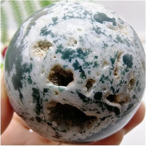 Miniatura 3 de Bola de esfera de cristal de cuarzo de ágata acuática de musgo natural para decoración de chakras curativas, piedras y cristales, adorno de regalo