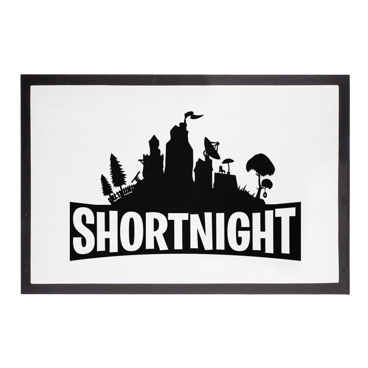 Paillasson Blanc parodie jeux vidéo Shortnight cadeau gamer original