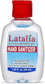 Latalia Mini Hand Sanitizer Travel Size Bulk Pack of 1 | 80% Alcohol Gel Unscented Non Drying Moisturizing For Non-Sticky, Gentle & Fresh Hands Small Hand Sanitizer Bulk Anytime