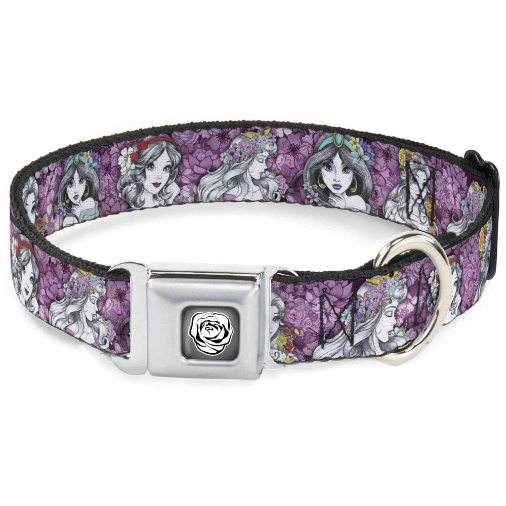 Collier de chien robuste Buckle Down Princesse Rose en nylon premium ajustable