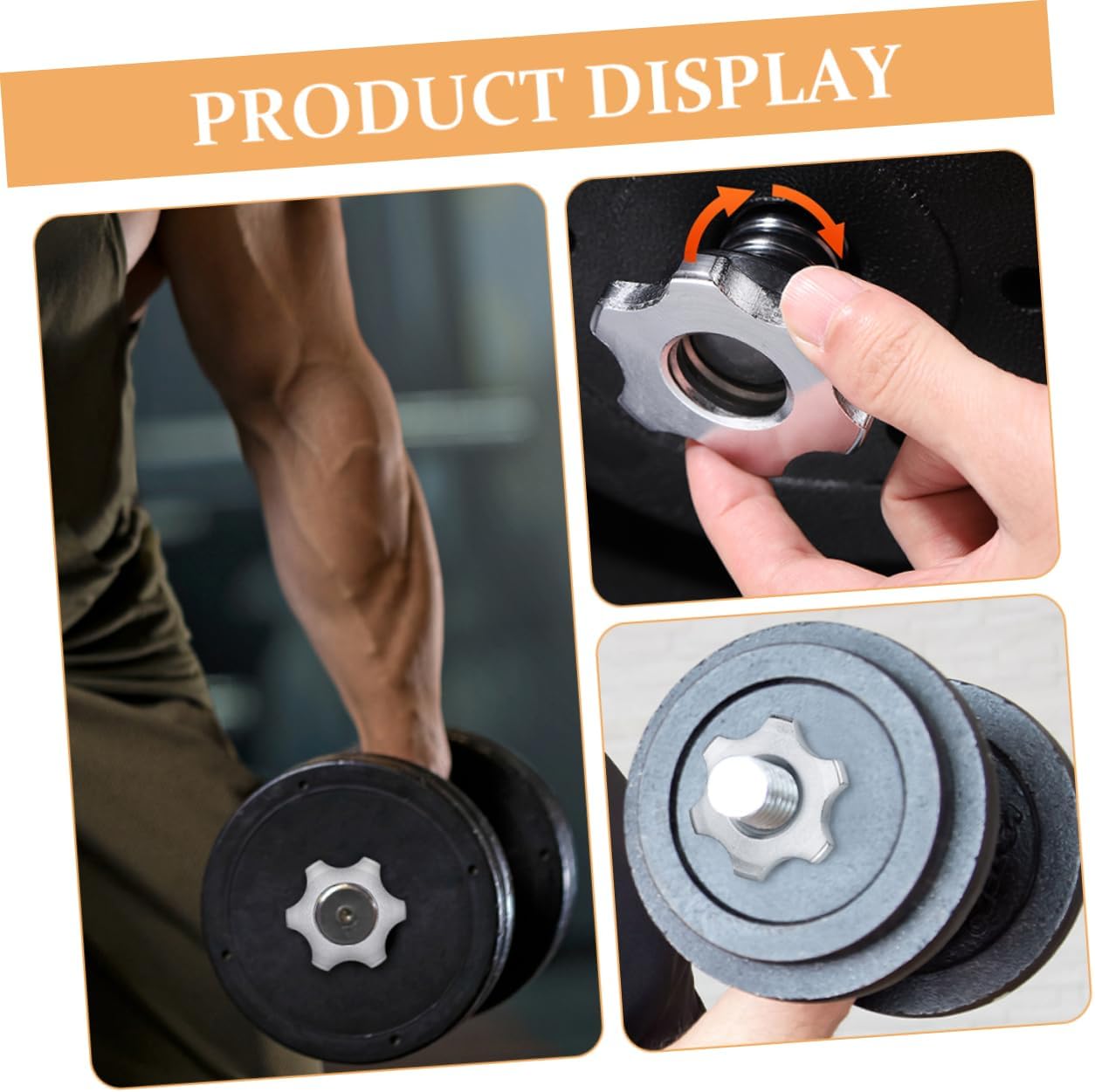6pcs Dumbbell Locking Nut - Barbell Security Collars for Weightlifting High-strength Easy Installation Double Safety Design