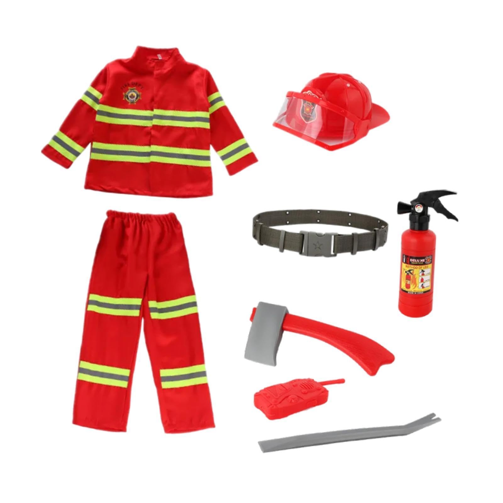 Feuerwehr Kostüm Kinder Outfit Uniform Zubehör Gürtel Aus Polyester für Rollenspiel Halloween Party Geschenk Heimdekoration, Stil C