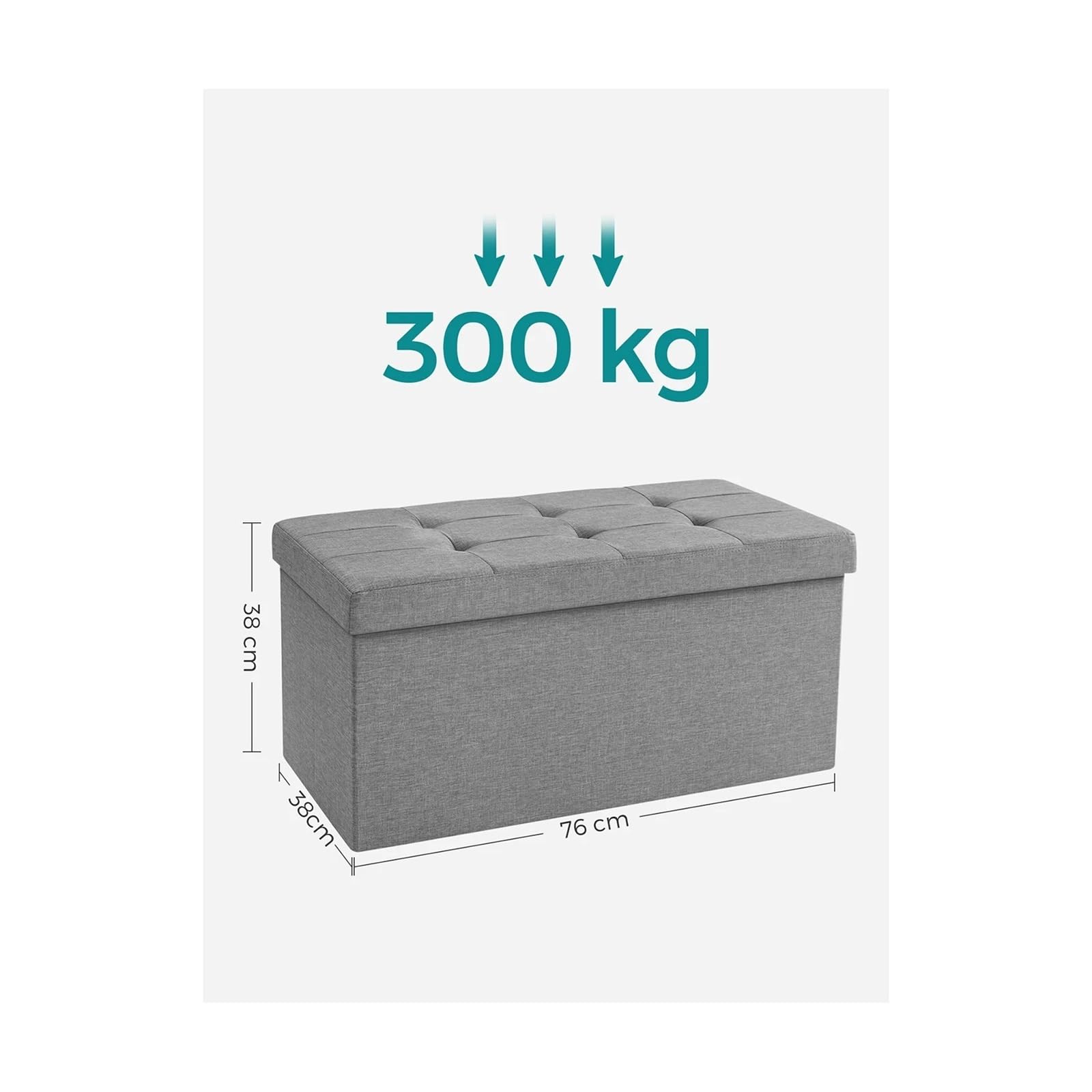 Banco Almacenaje Baúl Plegable Acolchado otomano de Almacenamiento con Tapa, Capacidad de 80 litros, soporta hasta 300 kg for el Pasillo del Dormitorio(Black)