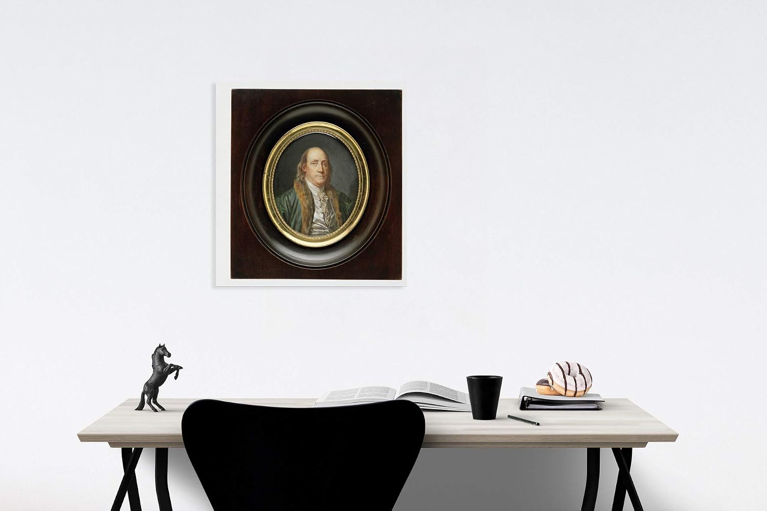 Historic Pictoric Art Print : Charles Paul Jérôme de Bréa - Benjamin Franklin (1706–1790), After a Painting by Greuze of 1777 : Vintage Wall Décor : 32in x 36in