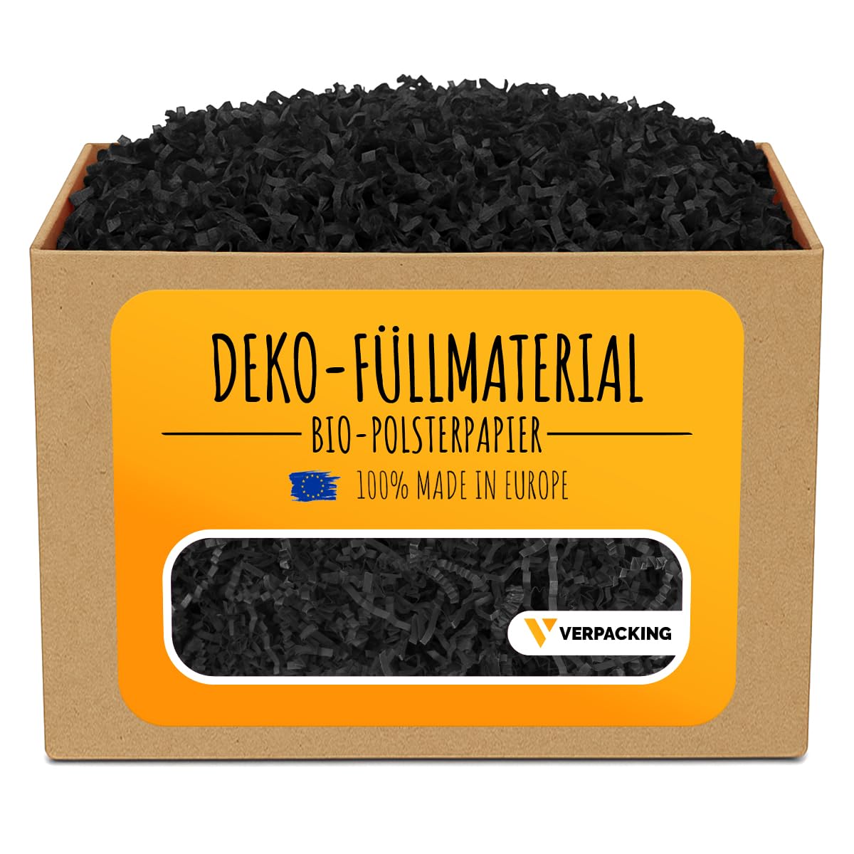 verpacking Increspata per Riempimento Carta Kraft [couleur et quantité au choix] forniture per riempire cesti per compleanni, matrimoni, anniversari nero 1 kg