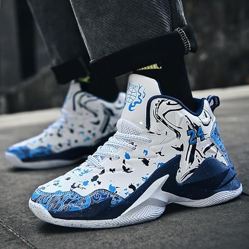 Scarpe Da Basket Alte Uomo - Antiscivolo Con Suola In Gomma - Foto 6