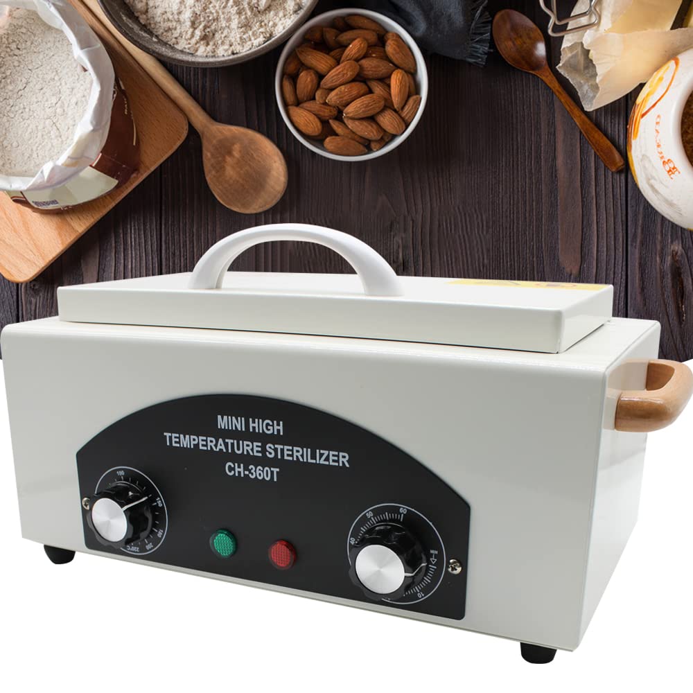Esterilizador de aire caliente para uñas, 300 W, dispositivo desinfectante con temporizador de control para dispositivos médicos (1,9 L)