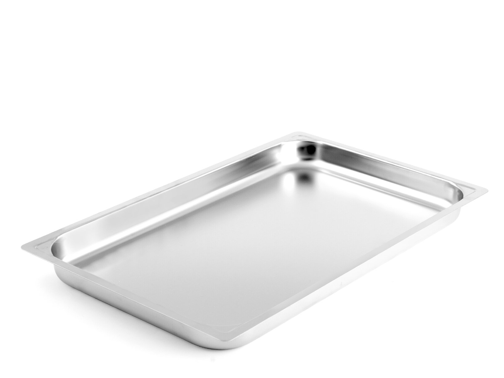 H&H Teglia in Acciaio Inox Bordo Piano, Gastronorm, Inossidabile, Argento, 53x32.5x4 cm