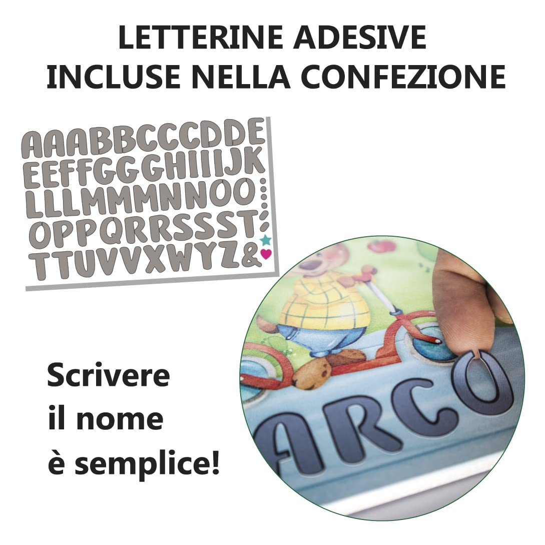 DEKORI Targhetta personalizzabile con nome per la porta, decorazione da parete in legno, sfiziosa idea regalo battesimo Comunione compleanno (Ballerina)
