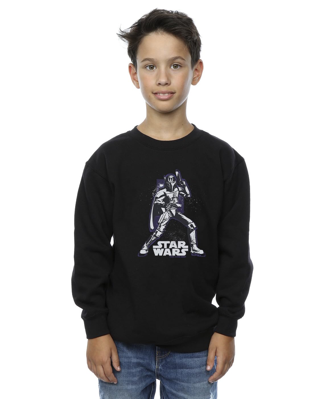 Absolute Cult Star Wars Boys Clone Wars Darth Vader Pose Sweatshirt Black 7-8 Years
