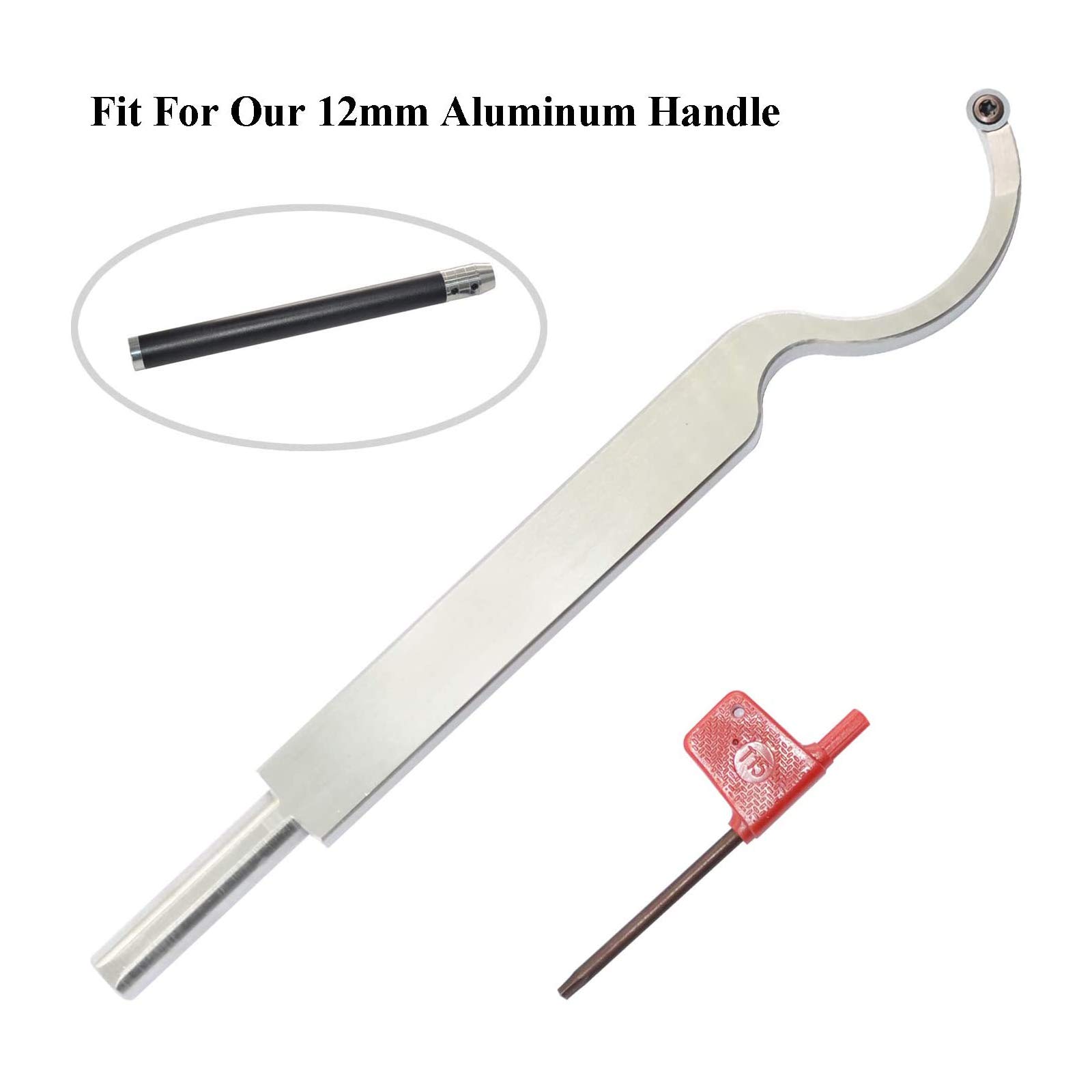 Utensili per tornitura del legno Utensile per finitura del tornio, Collo di cigno scavato con chiave a stella con inserto in carburo rotondo da 12 mm per hobbista del legno o fai da te o falegnam