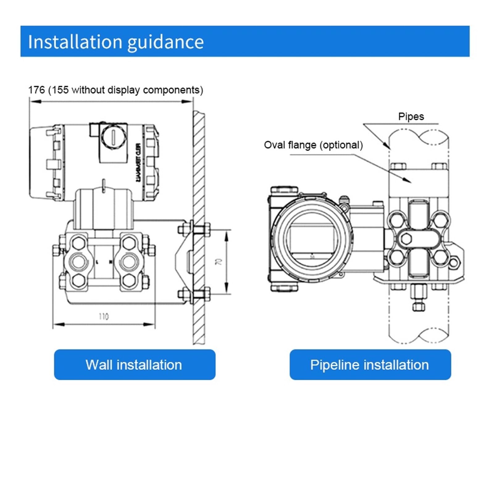 Sensores de presión Sensor de presión de aire y aceite LCD inteligente, transmisor de presión de silicio monocristalino, 0,075 de precisión Utilizados en la industria, fábricas, etc.(0-100kpa absolute