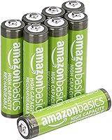 Vista 9 de Yaxa Basics - Paquete de 4 pilas recargables AAA NiMH de alta capacidad de 850 mAh, 1.2V, recarga hasta 500 veces, precargadas