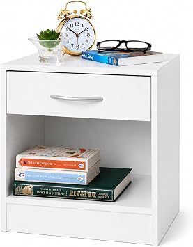 Bedside Table Small Side Table Living Room Tables Bed Side End Smart Cabinet Furniture Bedroom Indoor Storage Unit Decor White Decorative Tables