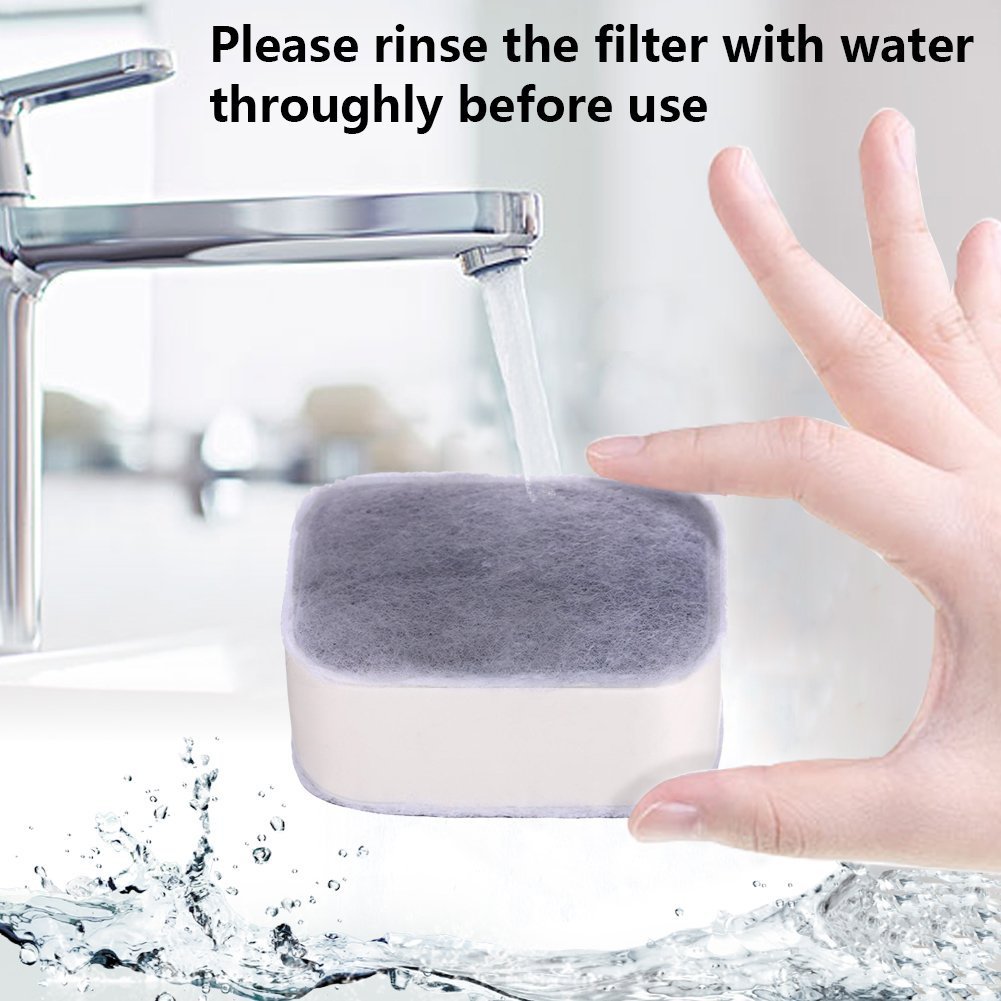 Oumefar Dual Action Pet Drinking Fountain Filters Replacement Water Filters for Dogs 1 Pcs Foam Filters 4 Pcs Premium Cotton Activated Carbon Pet Drinking Fountain Filters - Image 2