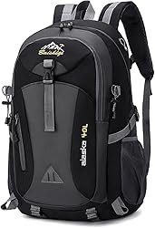 AUEJACKY Mochila de senderismo y trekking, 40L, Ne...: Materiales de alta calidad: esta mochila de senderismo para hombre está hecha de tela de poliéster de alta calidad resistente al desgarro con cremalleras suaves reforzadas en los principales puntos de carga para garantizar una larga vida útil y gesti...