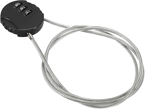 Miniatura 3 de PATIKIL Candado de combinación de 31.5 pulgadas, 3 dígitos para exteriores, impermeable, código candado con cuerda de alambre para equipaje,