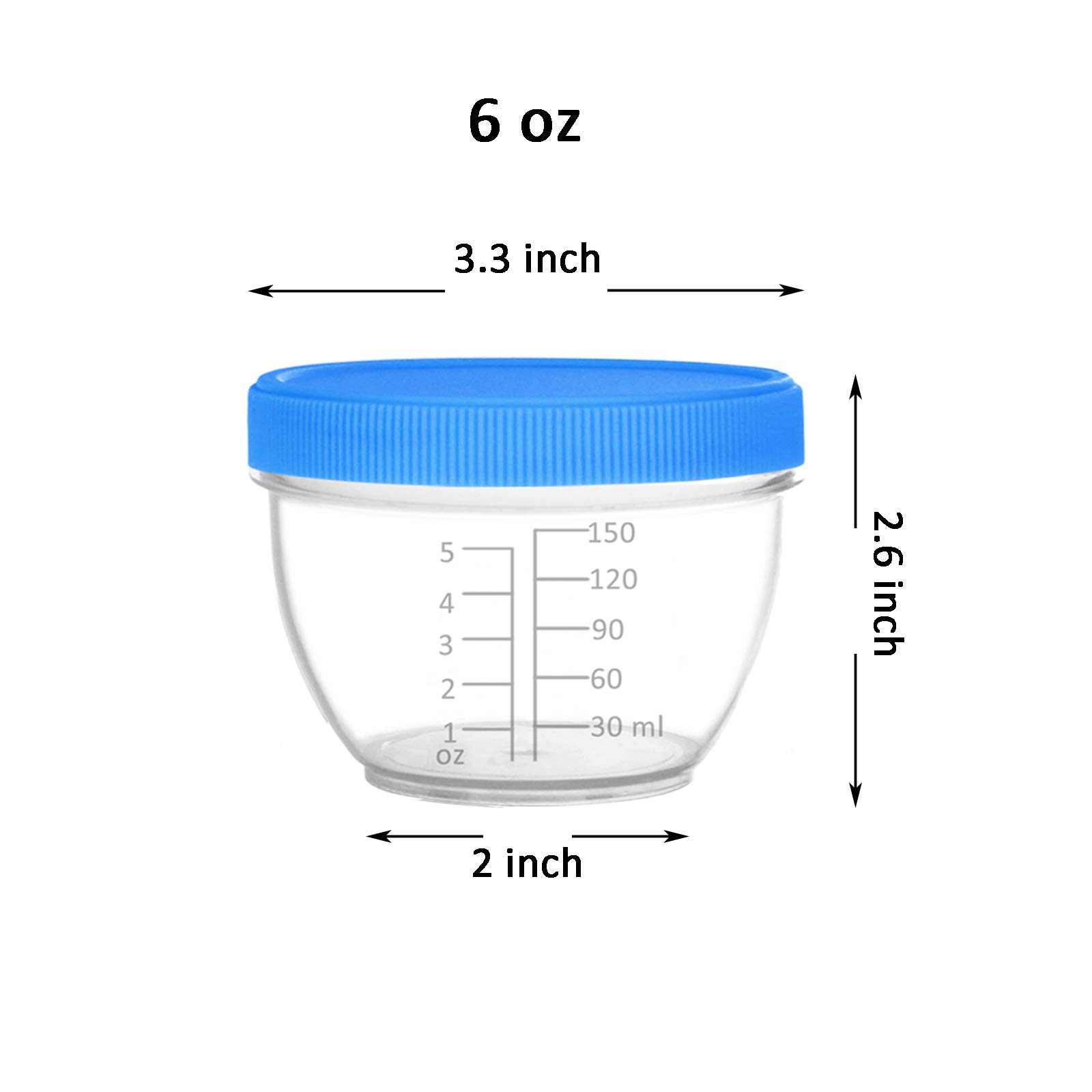Youngever 18 Paquetes 180ML Tarros de Conservación para Bebé, Tarros de Almacenamiento de Alimentos Para Bebés, Recipientes para guardar la comida de Bebé (Coastal)