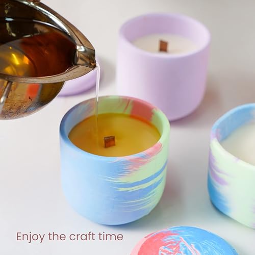 Miniatura 6 de BOOWAN NICOLE Molde de silicona para tarro cilíndrico, molde de cemento para recipientes de vela con tapa para bricolaje (SH0977-1+SH0977-2)