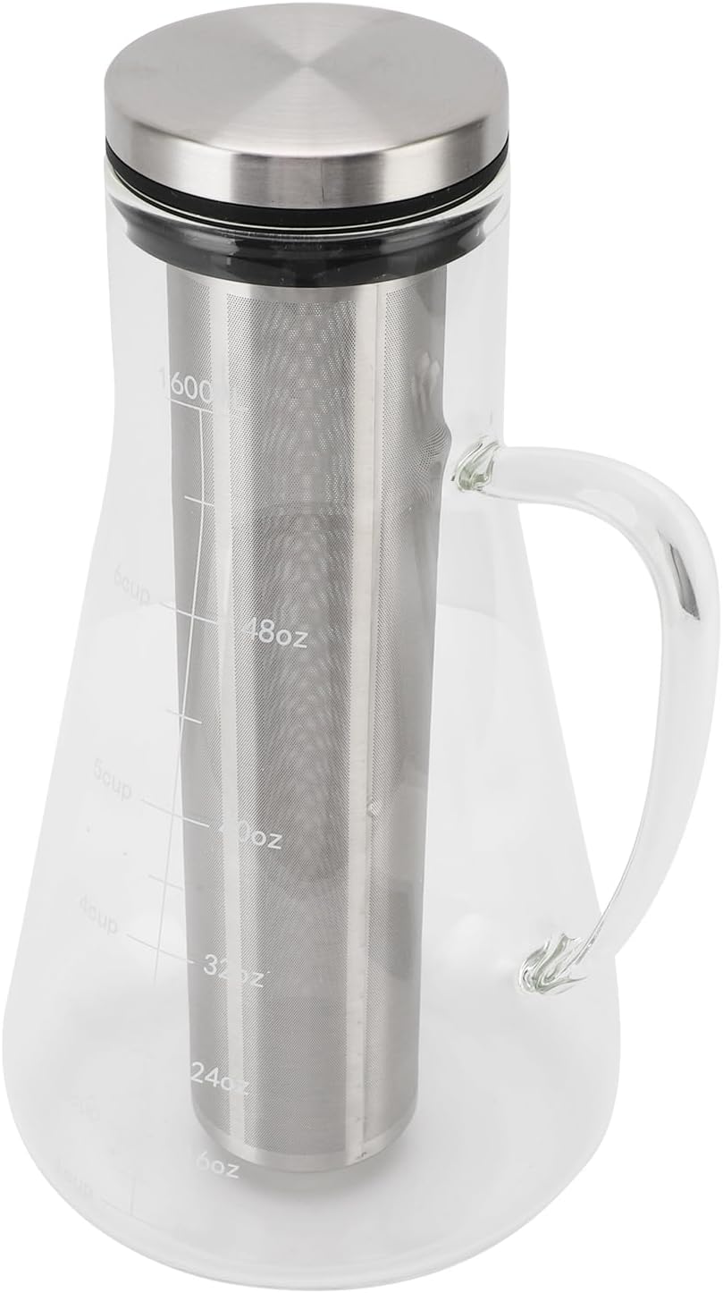 Zopsc Cold Brew Coffee Maker with Scale Spillproof Rounded Spout Iced Coffee Maker for Home Office 1600ML