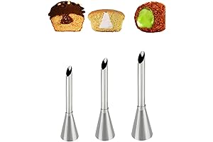 Donut Filler: 3 Pcs Piping Tips for Filling Eclairs Donuts Doughnuts and Cupcakes
