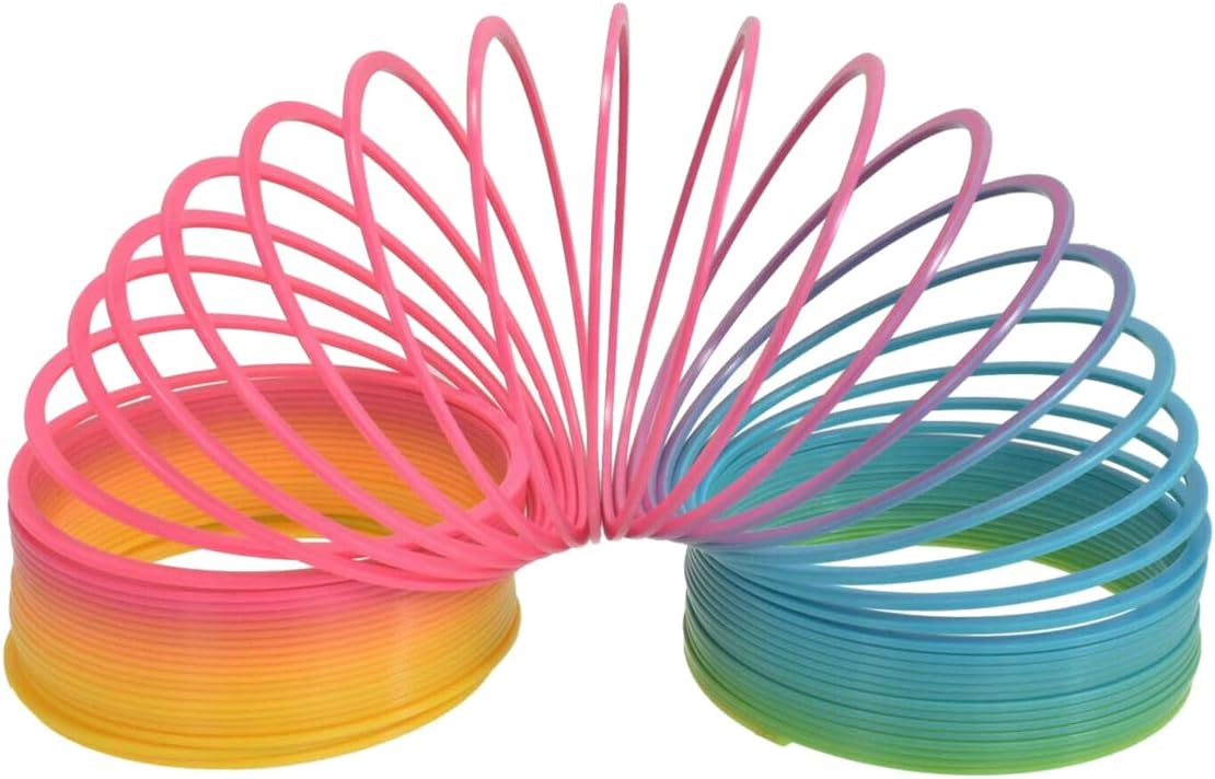 Magic Rainbow Spring Coil 7.5cm x 6.5cm Colourful Stretchy Bouncing Fidget Toy Ideal Kids Parties Gifts Party Bags Prizes, Perfect Sensory Toys for Autistic Children (7.5cm Magic Spring 1 Pack)