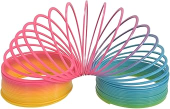 Magic Rainbow Spring Coil 7.5cm x 6.5cm Colourful Stretchy Bouncing Fidget Toy Ideal Kids Parties Gifts Party Bags Prizes, Perfect Sensory Toys for Autistic Children (7.5cm Magic Spring 1 Pack)