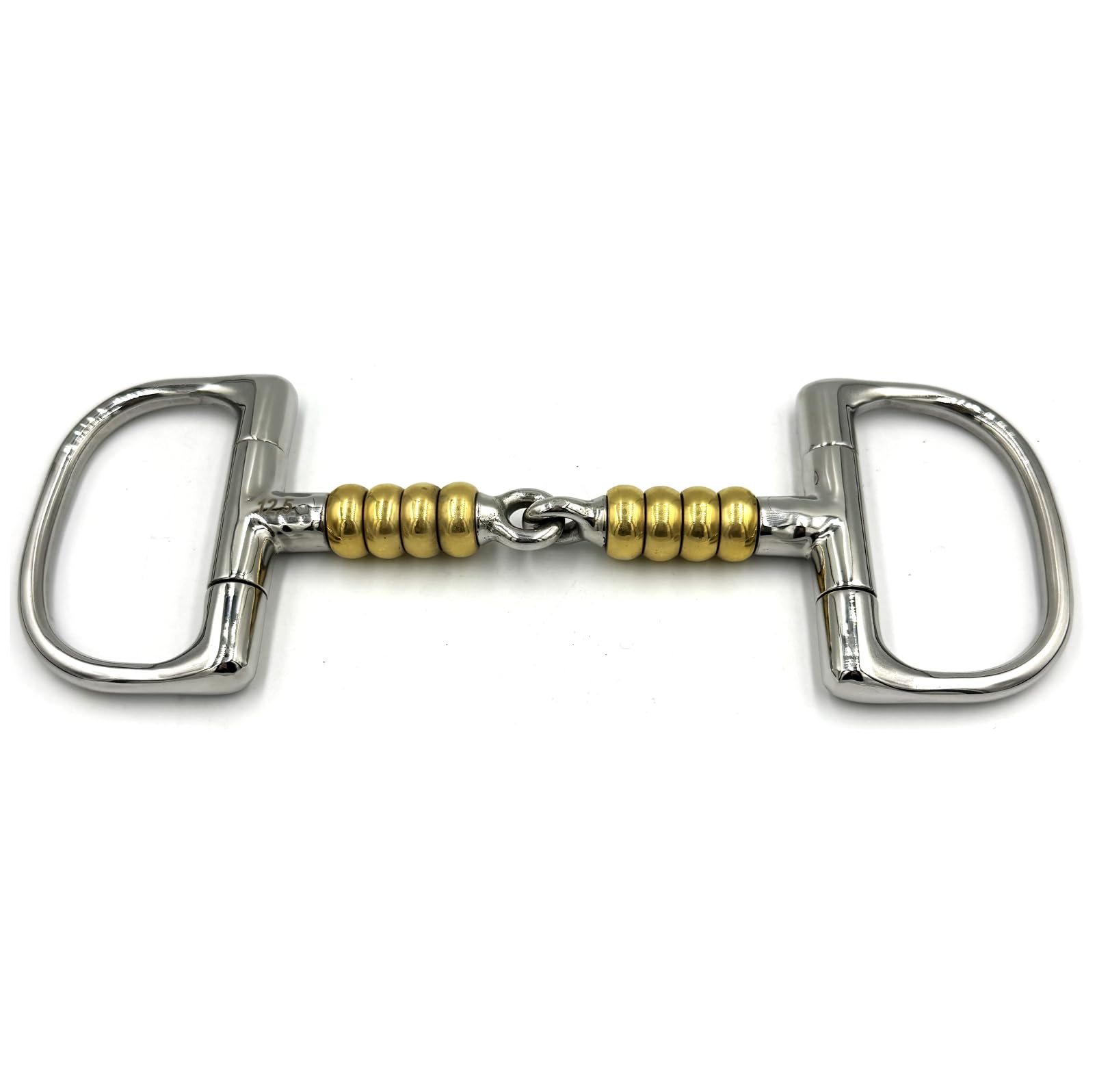 Mors en D simple cassé avec rouleau cuivre 14 mm équestre