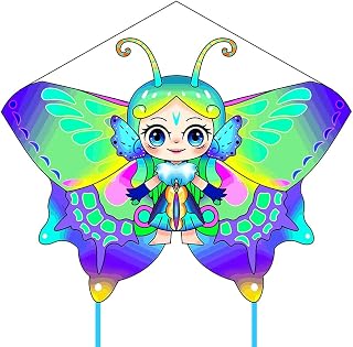 Kites Blue Butterfly Wizard Kite with Kite Line and Kite Reel,Easy to Fly/Assemble,Beginner Kite Perfect for Beach Parks Etc. Kites for Outdoor Present (Color : 260m Line)