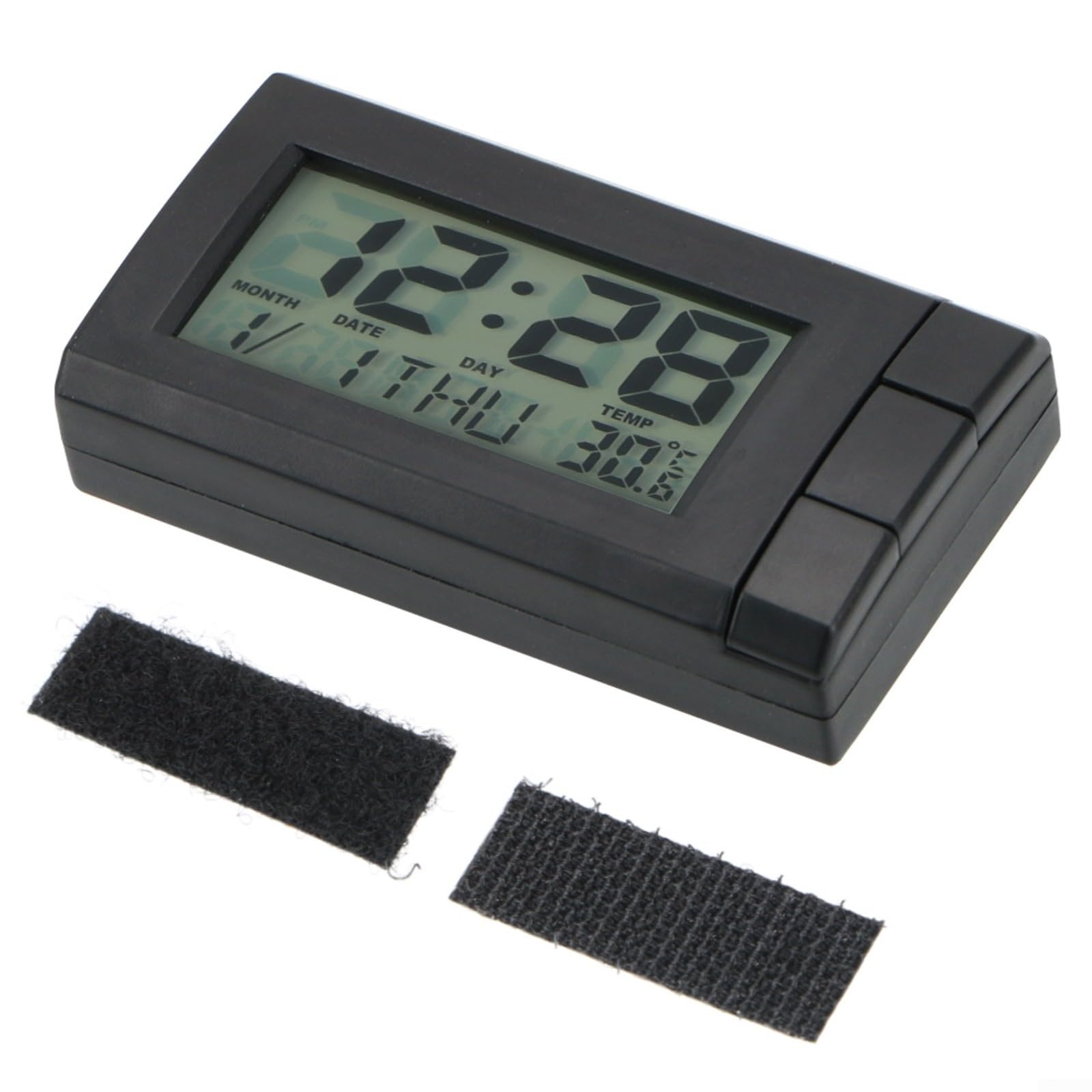 Horloge numérique LCD pour voiture avec affichage de la date et de la température, montre électronique de tableau de bord pour intérieur de voiture, ABS