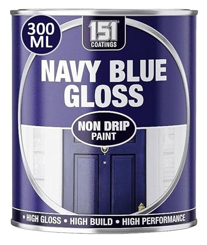 VARNOX, Navy Blue Gloss Non-Drip Paint 300ml – Hard-Drying, High-Performance Gloss with Durable Hard-Build Formula – Ideal for Wood, Metal & Concrete – Interior & Exterior Use (1PCS)