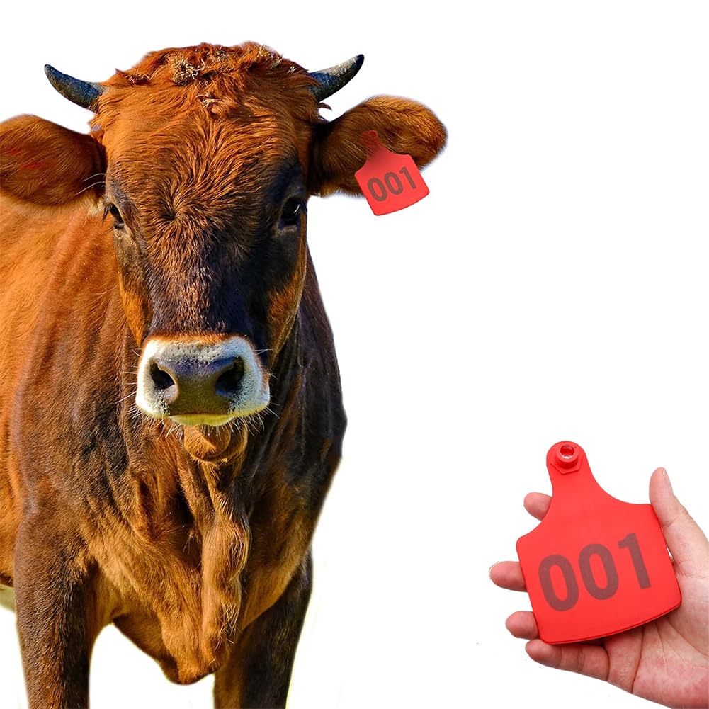 kolczyki dla bydła, Ucho bydła T001-100 -901-1000 Numer, Konie, Świnie, Kozy i Owce Zwierzęta Gospodarskie 701-800 Niebieski/Czerwony/.901-1000(Red,401 500)