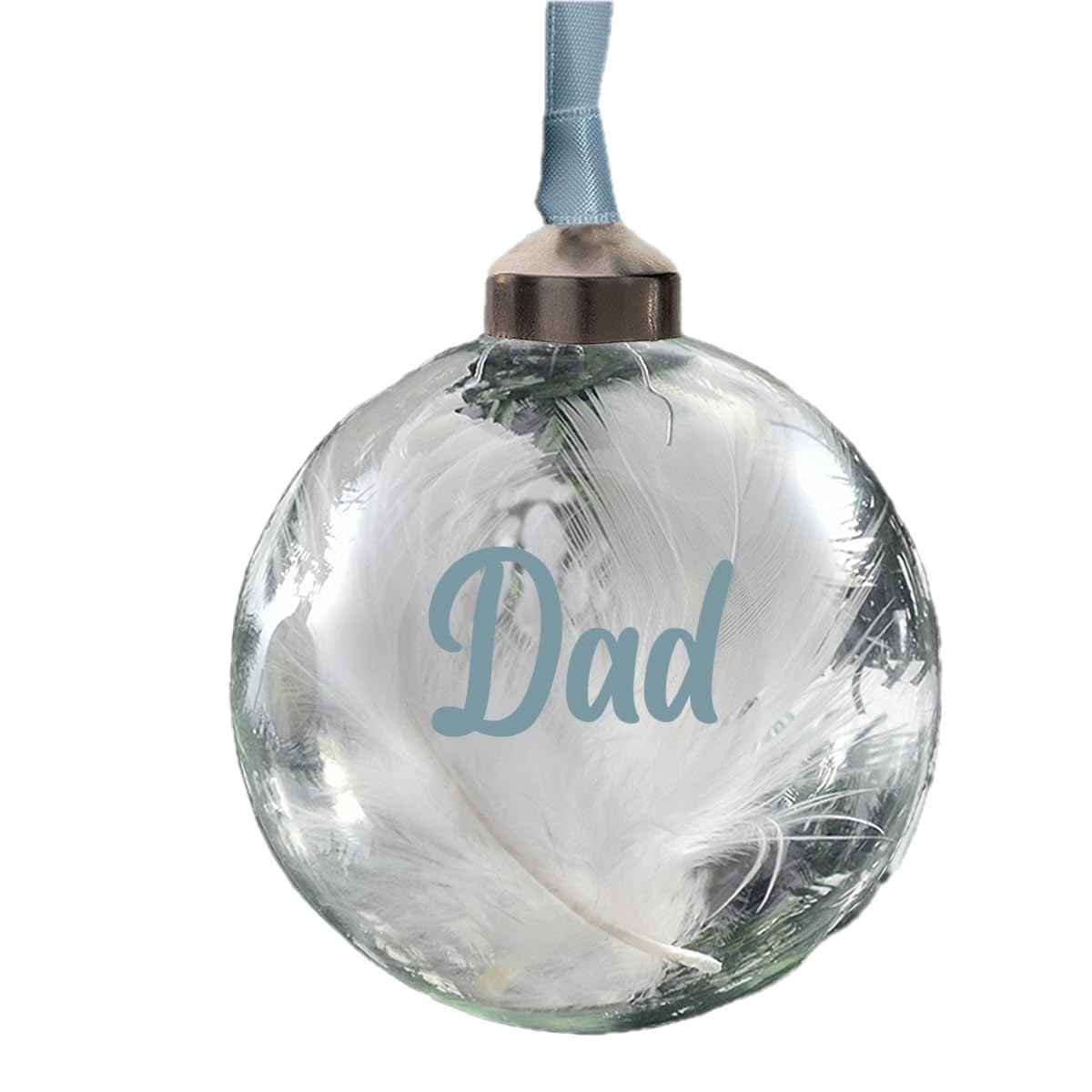 Personalised Name Bauble Glass In 11 Colours Christmas Tree Decoration (Blue)