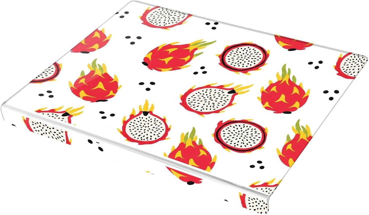Dragonfruit White Fruit Pattern Cutting Board for Kitchen Acrylic Cutting Board with Counter Lip Non-Slip Cutting Boards for Kitchen Countertop Indoor Outdoor Decor, 16.5" x 13.4"