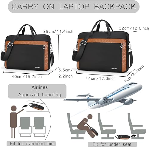 Miniatura 4 de BESMART Slim Laptop Bag 15.6/17.3 Inch Laptop Briefcase for Women, Elegant Waterproof Shoulder Bags, Computer Messenger Bag