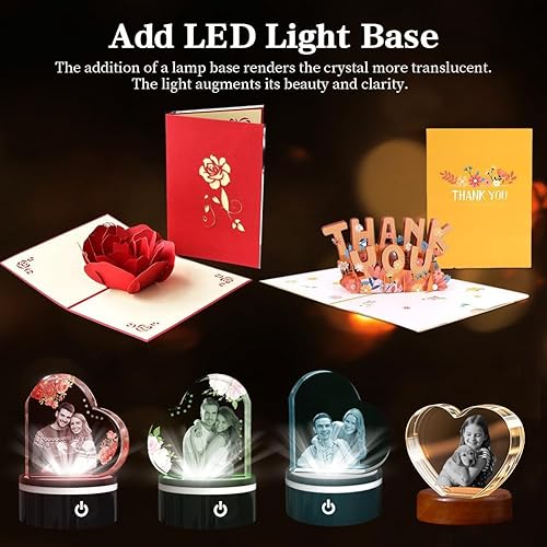 Miniatura 4 de Foto de cristal 3D, regalos personalizados para el día de la madre para mujeres, hombres, esposa, marido, mamá, padre, regalos personalizados con