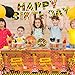 Sliner 3 Pcs Construction Party Tablecloths Construction Tractor Table Cover Large Plastic Disposable Rectangular Table Cover for Birthday Party Supplies, 108 x 54 Inch(Yellow)