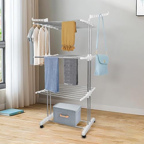 Étendoir à Linge Pliable à 3 Niveaux 