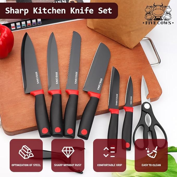 Set Cuchillos Cocina 8 Piezas Acero Inoxidable miniatura 7