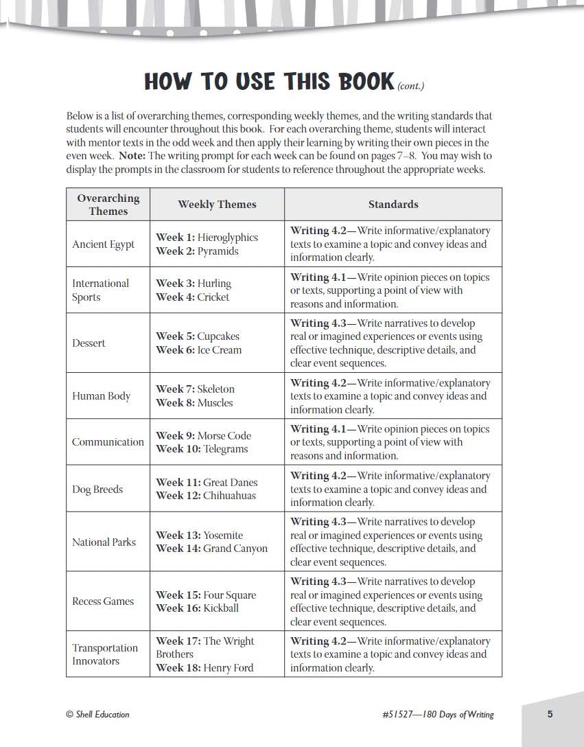 180 Days™: Writing Workbook for 4th Grade Ages 9–10 | Paragraph Writing, Writing Organization, Grammar, Editing & Revising for School or Home