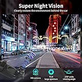 【Upgraded】10 Inch Mirror Dash Cam Night Vision 1080P Full Touch Screen Dual Dash Cam Front and Rear Camera Car Rear View Mirror Loop Recording 170° Wide Angle Parking Assistance - Image 5