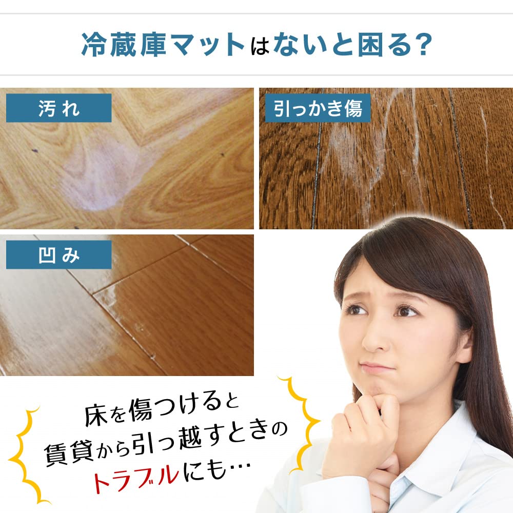 Amazon｜冷蔵庫マット 床保護シート Sサイズ 62.5×53.5cm 厚さ2mm 透明