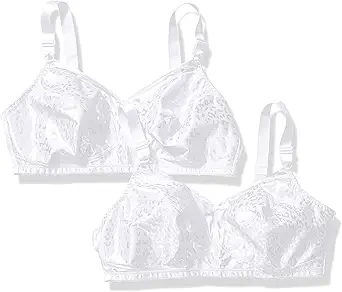 Just My Size Wireless Bra Pack, Full Coverage, Leopard Satin, Wirefree Plus-Size Bra, (Sizes from 32C to 50DD)