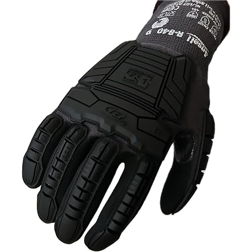 Ansell RINGERS R-840 Black TPR Impact Gloves, SM, Vend Pack, Case of 72