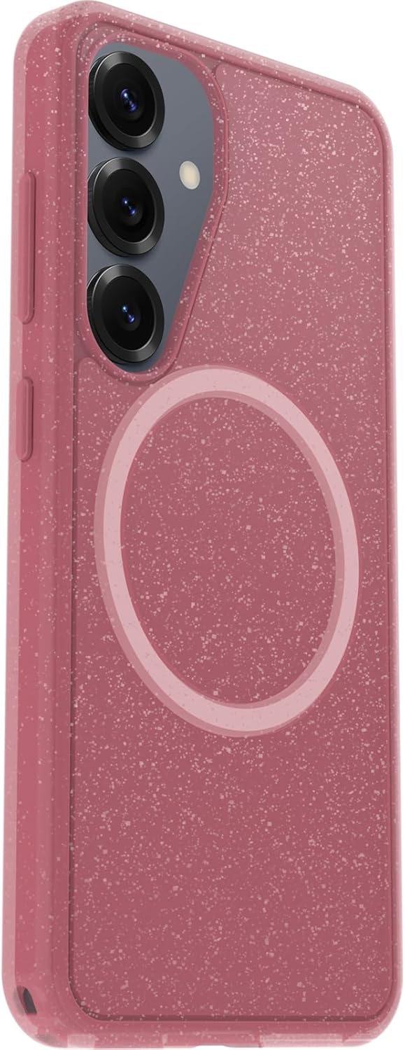 OtterBox Symmetry Series Clear Transparent Case with Magnets for Samsung Galaxy S25, Shockproof, Drop-Proof, Protective Case, 3X Military Standard Tested, Pink