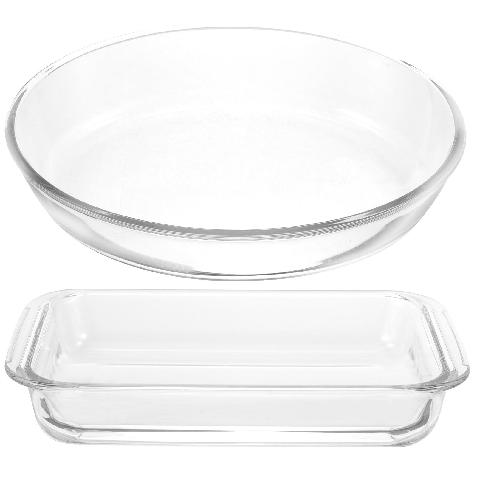 GALPADA 2 Pièces Plat à Four en Verre Simple pour Cuisson au Four