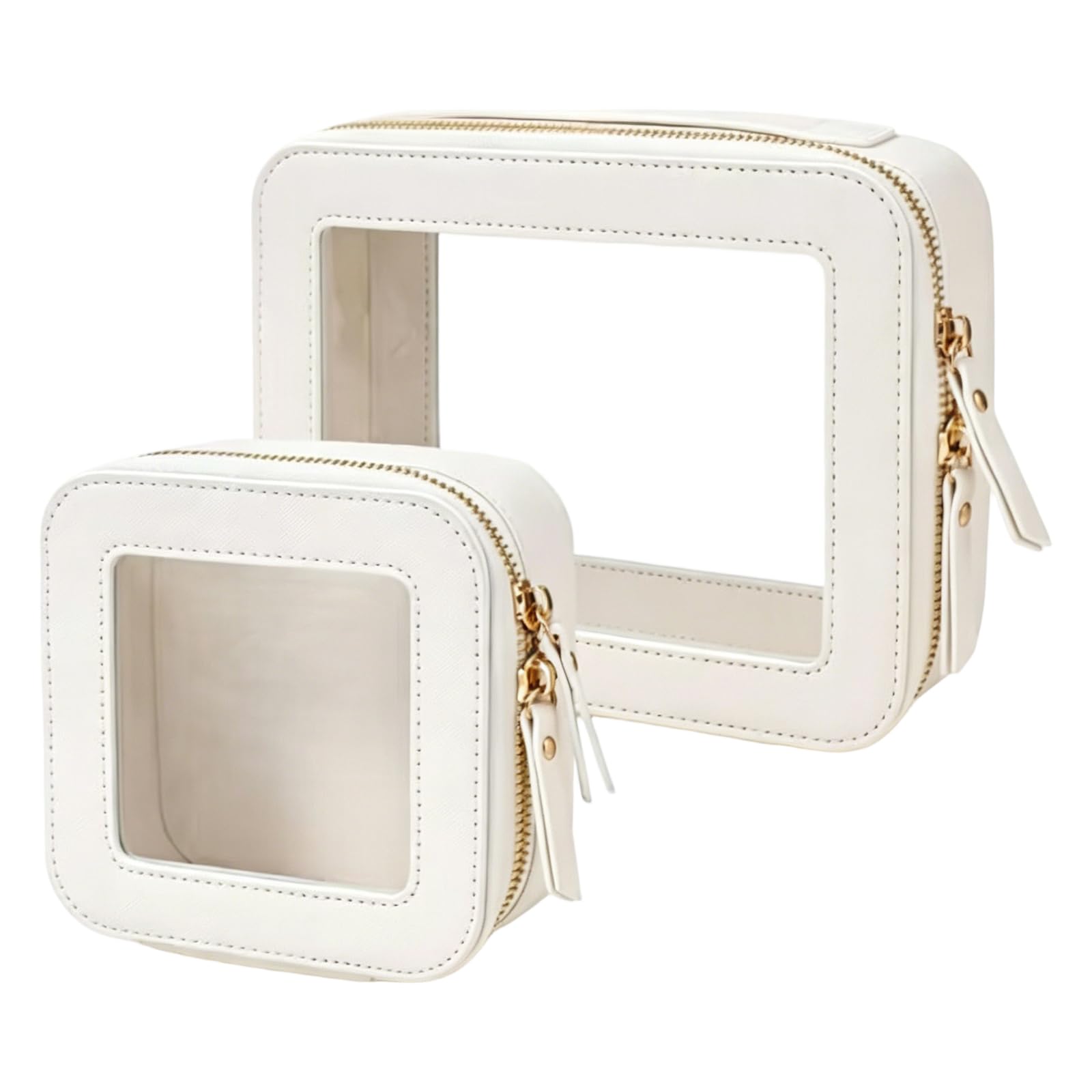 Tsophreniq 2 Pieces Small Viewable Toiletry Bags for Women Men Perfect for Cosmetics and Individual Items Permanent Cosmetic Storage