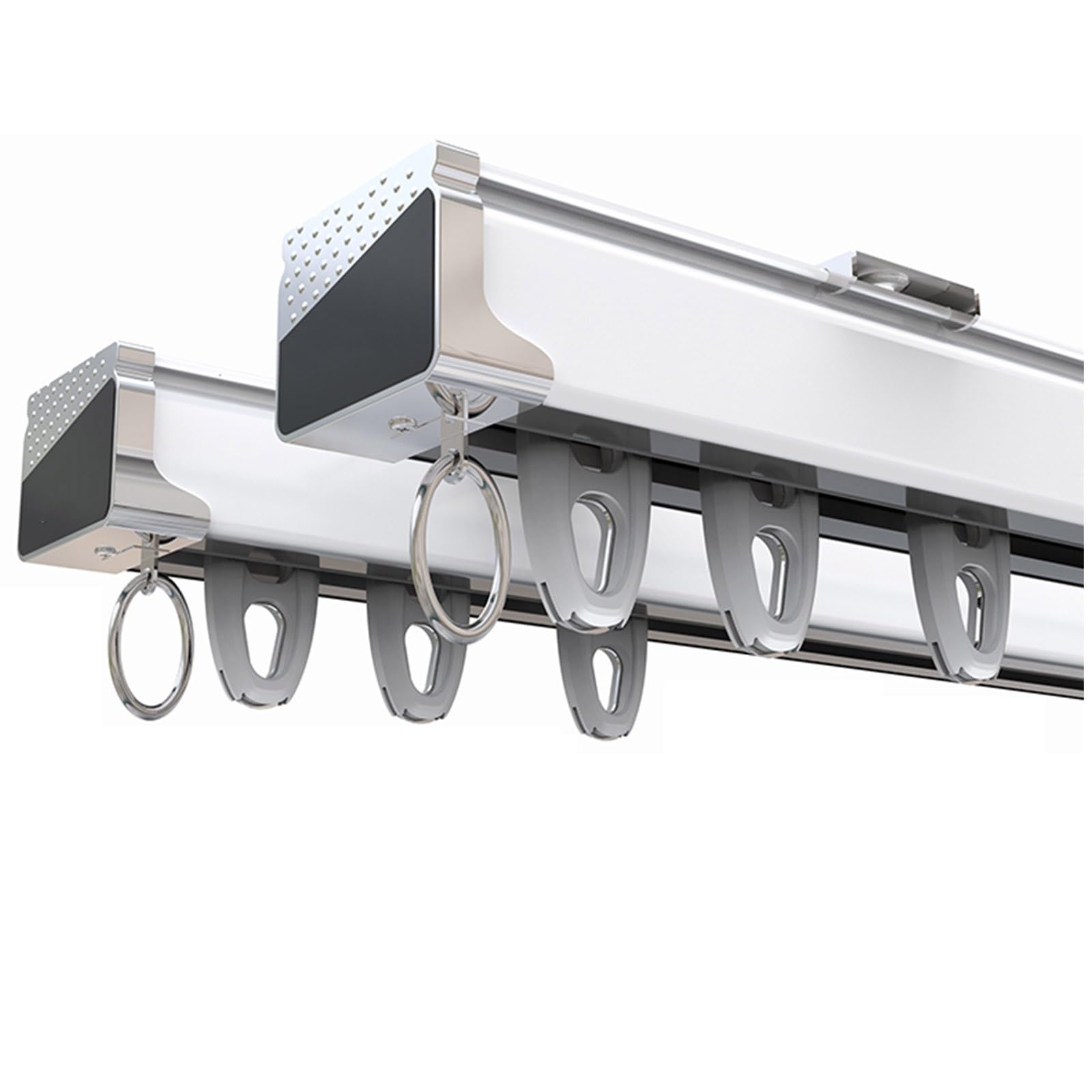 Double Curtain Track/Sturdy Aluminium Curtain Rods 70cm(2.3ft) - 600cm(20ft) / Heavy-Duty Curtain Rails/Ceiling or Wall Mount (Color : Ceiling, Size : 120cm/3.9ft)
